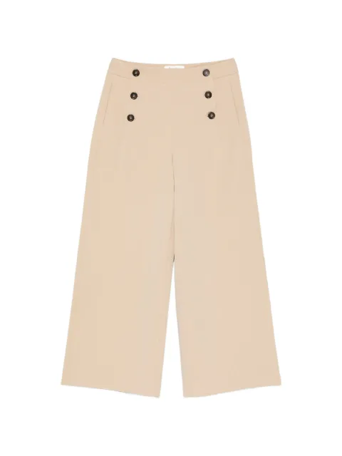 PSOPHIA button-embellished wide-leg trousers Neutrals 212TRS1661