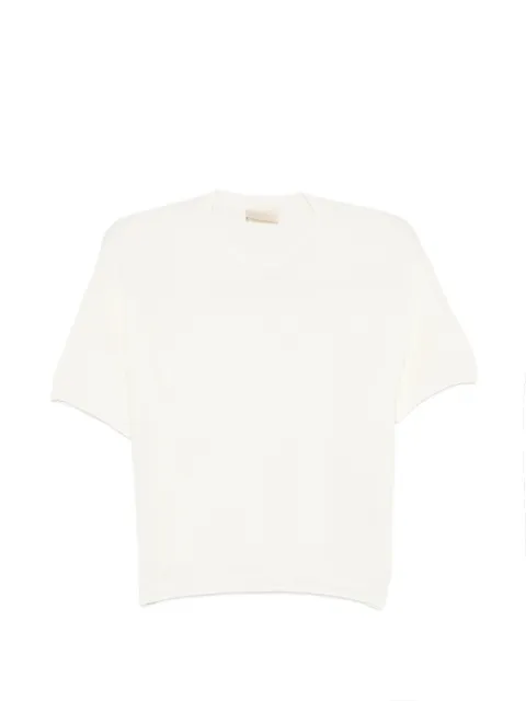 MOMONÌ short-sleeved round-neck linen T-shirt Neutrals MOKN006