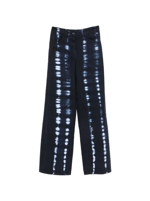 MOMONÌ Olivina tie-dye wide-leg trousers Blue MOPA042