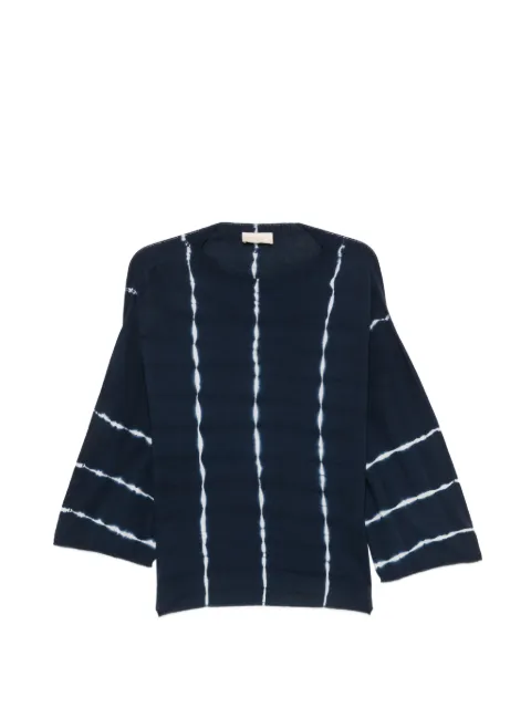 MOMONÌ Domingo tie-dye striped sweater Blue MOKN011