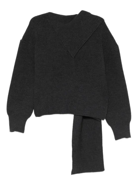 Erika Cavallini scarf-detailed sweater Grey P5WD03