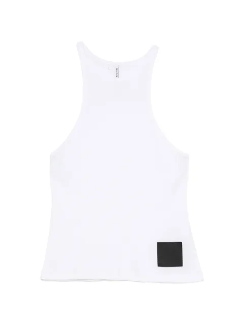 Liviana Conti ribbed logo-patch top White F5SW79