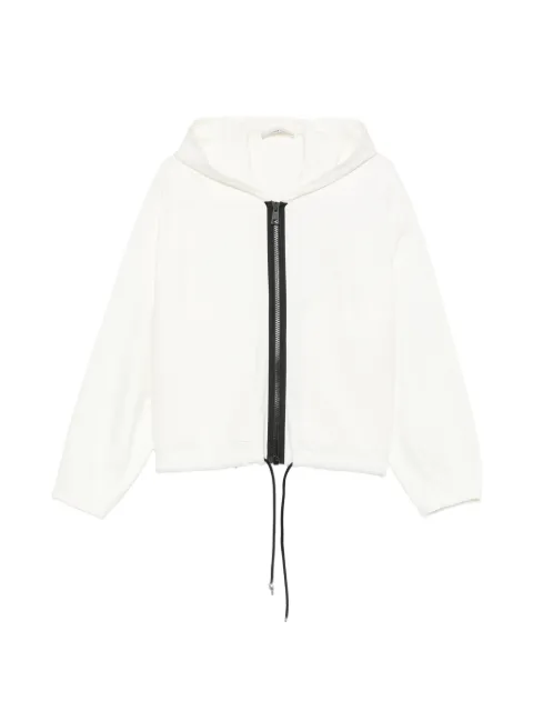 Liviana Conti zip-fastening hoodie Neutrals FEWI50