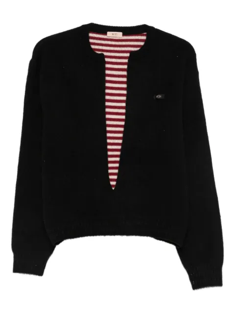 Nº21 plunging V-neck sweater Black 25IN2M0A0187081