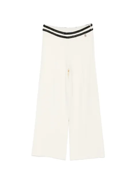 Blugirl braided-trim wide-leg trousers Neutrals RF4153
