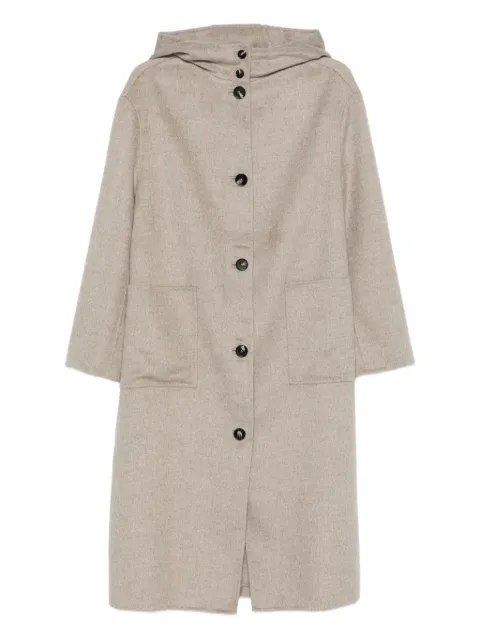 Liviana Conti hooded button coat Neutrals F5WW72