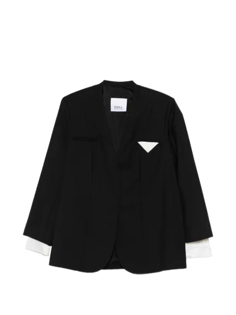 Erika Cavallini flap-pocket blazer Black P4WZ01