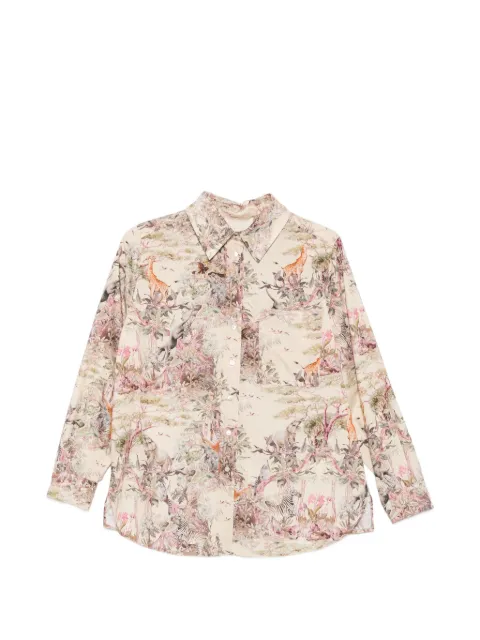 MOMONÌ Ostina animal-print cotton shirt Neutrals MOSH01406BMO