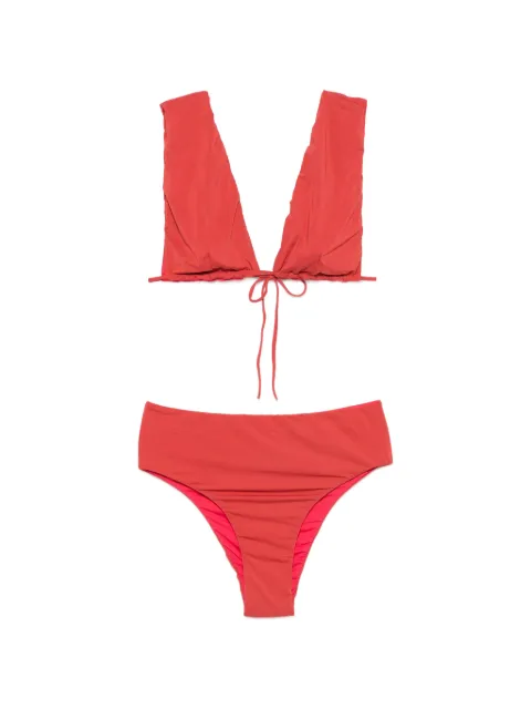 Osklen plunging tie-fastening bikini Red 08V23W