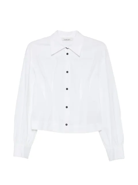 Liviana Conti pleated long-sleeve shirt White F3WK09