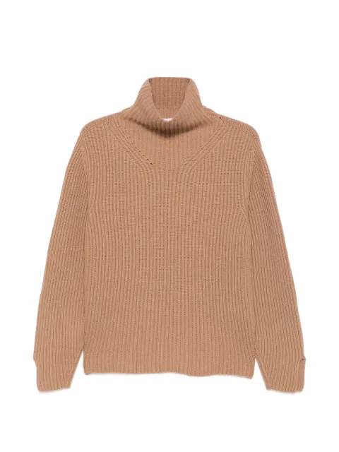 Liviana Conti ribbed-knit turtleneck sweater Brown F3WC15