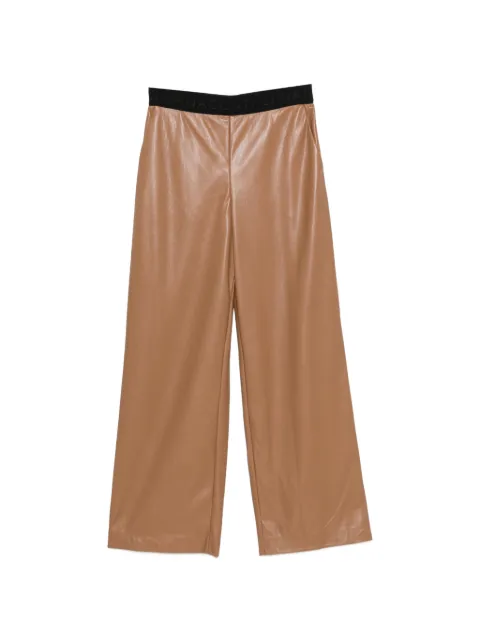 Liviana Conti logo-waistband pocket trousers Brown F3WT39