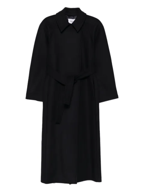 Erika Cavallini Diletta belted coat Blue P5WM02