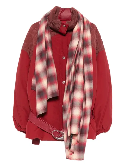 MARBELL quilted belted jacket Red AFW1002