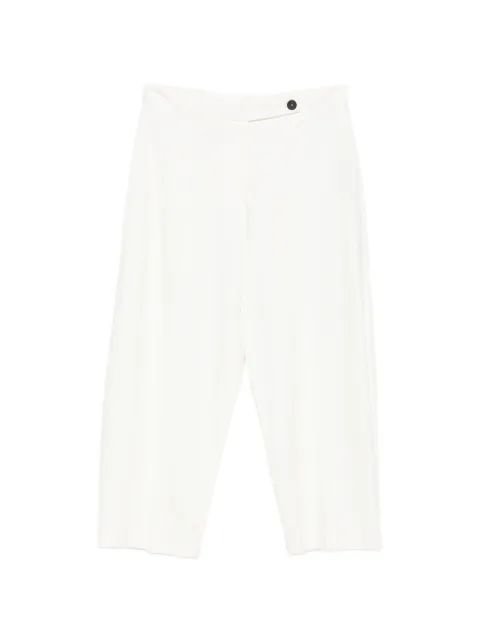 Liviana Conti pressed-crease button-detail trousers Neutrals F3WI48
