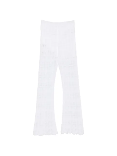 Liviana Conti crochet-knit flared trousers White L3SC42