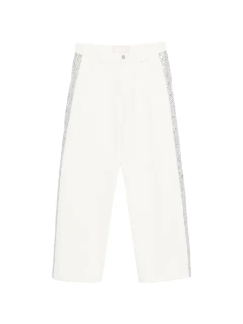 Circus Hotel cotton embellished trousers White H4WY03