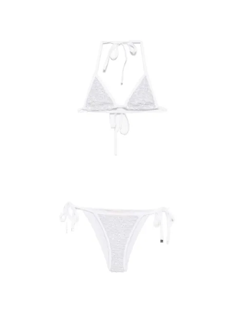 Circus Hotel sequin-embellished bikini White H5SE15