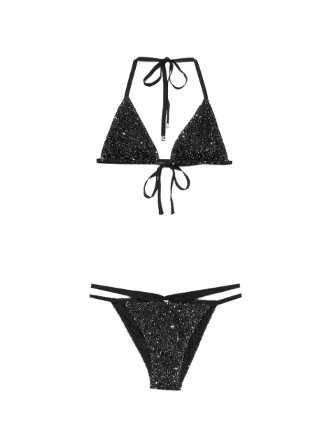 Circus Hotel sequin-embellished bikini Black H4SK26