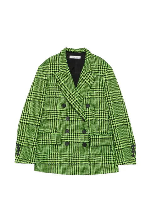 Liviana Conti double-breasted check-pattern blazer Green F3WL30