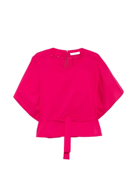 Liviana Conti crew neck belted blouse Pink L3SK09