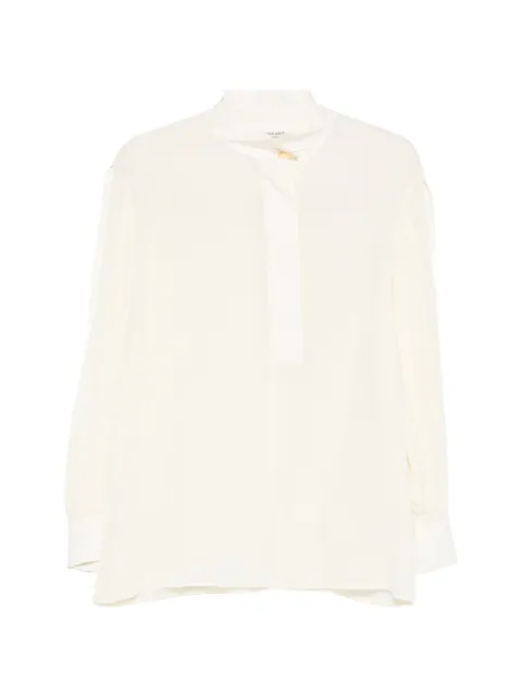 Liviana Conti mock-neck long-sleeve blouse Neutrals F3WS10