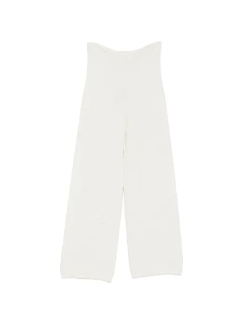 Liviana Conti ribbed-knit wide-leg trousers Neutrals L3SA12
