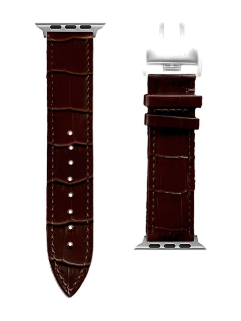 VELANTE leather Apple Watch strap Brown 08PEA40SDARKBROWN