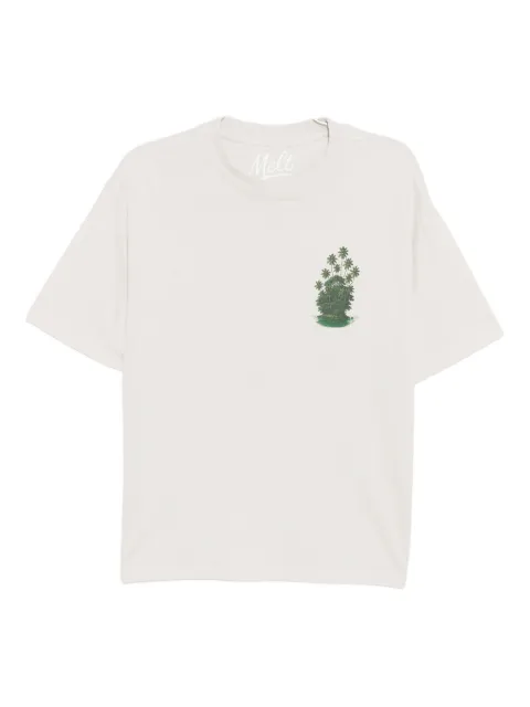 Melt parrot-embroidered T-shirt Grey MS5034BLACK