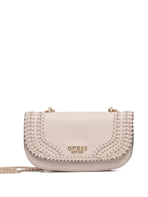 GUESS USA Tatum woven chain mini cross-body bag Neutrals HWNG9667210