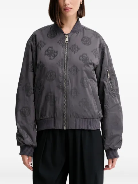 GUESS USA patterned bomber jacket Grey W5YL08WHDK2