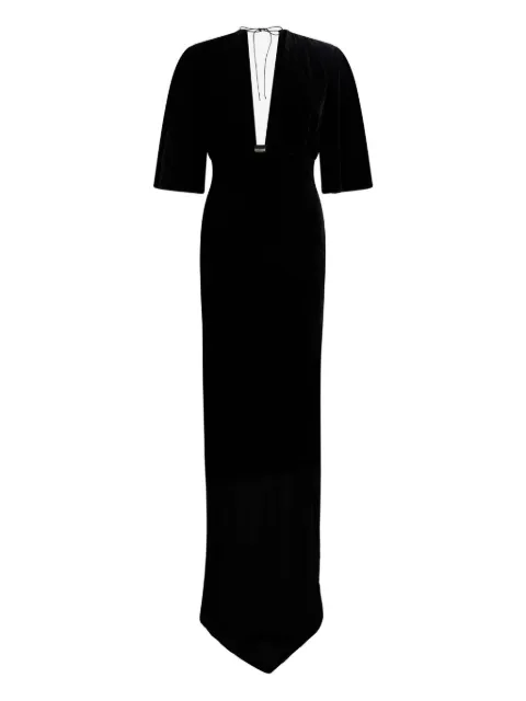 Roberto Cavalli draped V-neck gown Black VWT119VL053