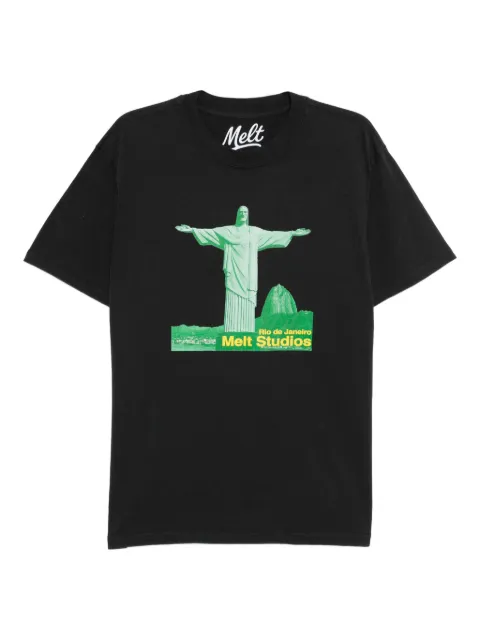 Melt graphic=print T-shirt Grey MS5035BLACK