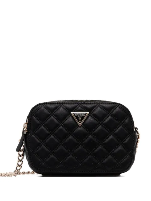 GUESS USA quilted-design chain-strap crossbody bag Black HWQG9673140