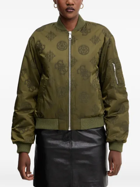 GUESS USA patterned bomber jacket Green W5YL08WHDK2