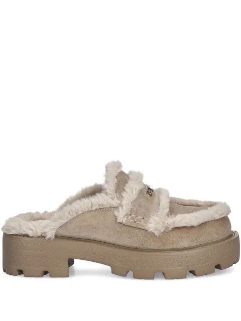 GUESS USA 45mm Yaneta logo faux-fur mules Neutrals FLFYATSUE06