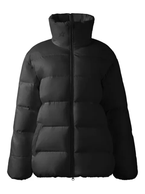 Perfect Moment logo-print high-neck coat Black W30013021703