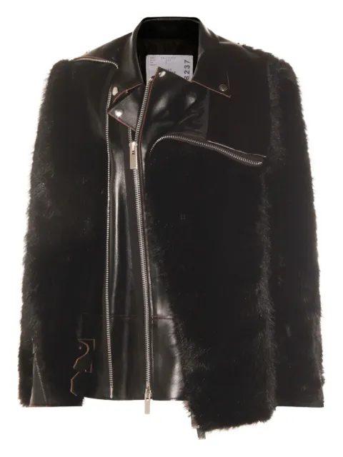 sacai leather jacket Black 2508237