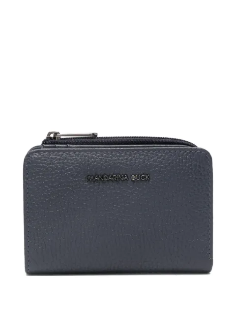 Mandarina Duck logo-lettering leather wallet Blue P10FZP77