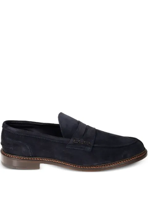 Tricker's Adam penny suede loafers Blue 7956NAVY