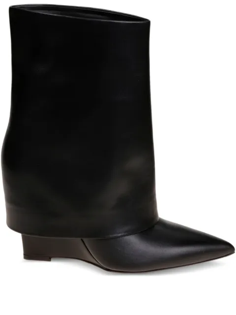 Sergio Levantesi fold-over pointed-toe boots Black MARIKA5