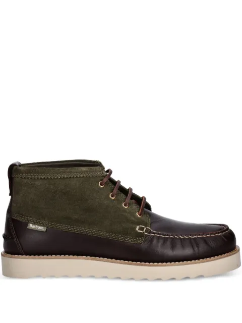 Barbour suede panelled boots Green MFO0822OL32