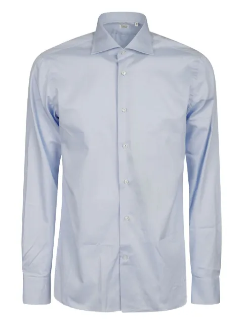 BORRIELLO NAPOLI mother-of-pearl button cotton shirt Blue 14018