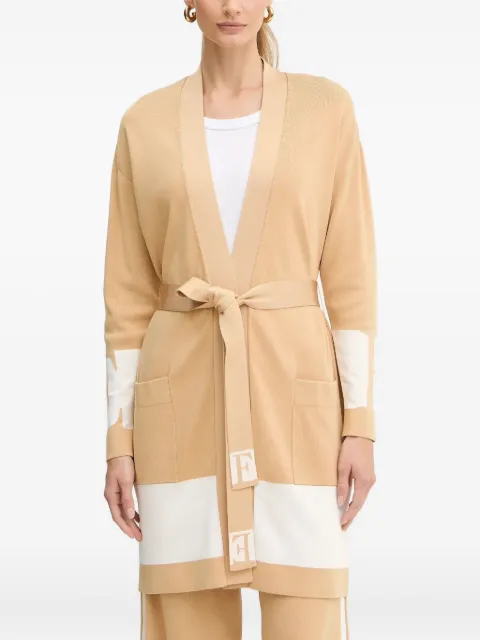Elisabetta Franchi tie-waist pocket knitted coat Neutrals MK02S56E2