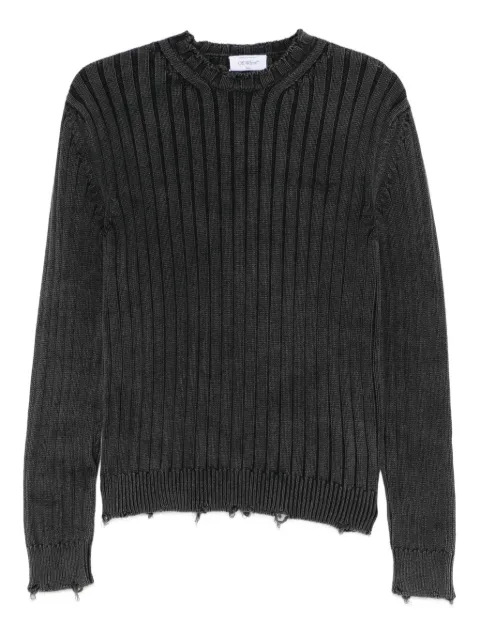 Off-White ribbed distressed-finish sweater Grey OMHE20BF25KNI0011310