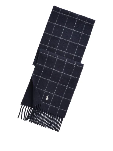 Polo Ralph Lauren check embroidered scarf Blue 449863392002