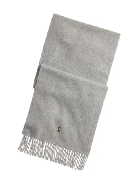 Polo Ralph Lauren fringed logo scarf Grey 449P02047002