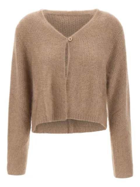 Hemisphere textured single-button cardigan Brown 2521M2547361