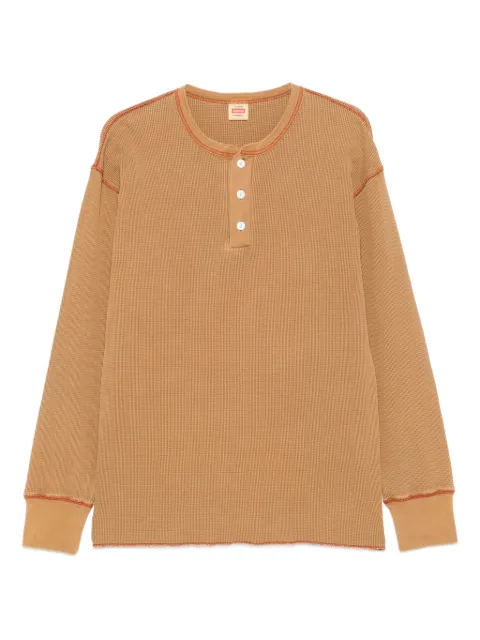 Gramicci button-placket waffle sweater Brown GUT5F3006