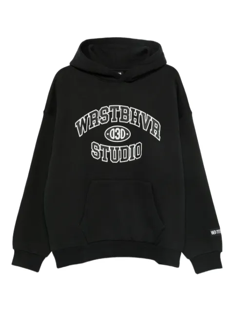 WRSTBHVR logo-print hoodie Black U2025TT3250